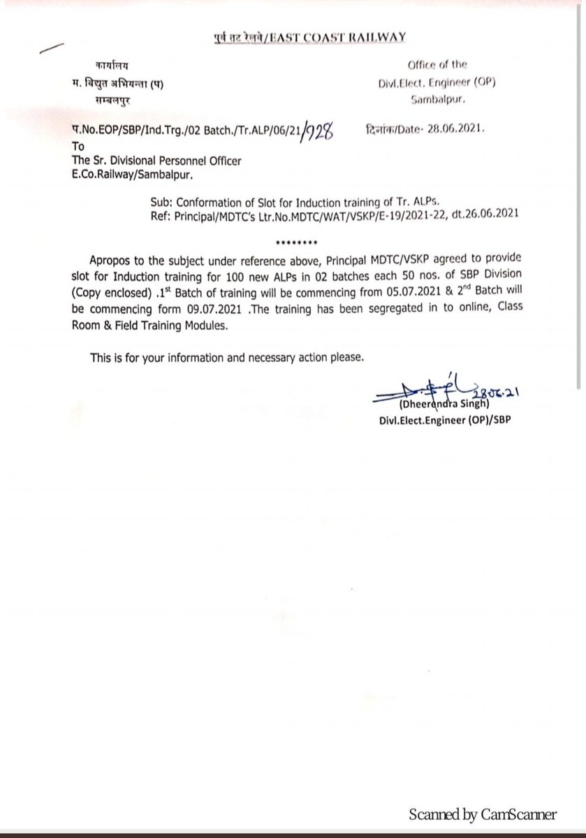 BapiSaradar5's tweet photo. #Justice4ECoR_SC_ST_ALP 
@DRMSambalpur
@DRMKhurdaRoad
@EastCoastRail
@EcorPersonnel
@PiyushGoyal
@PMOIndia
After we got confirmation by SBP division as well as MDTC .Why you cancelled 9.7.21 Trg batch?
We are now completely frastrated.
Please start our training as soon possible. https://t.co/HaDf6RnfGC