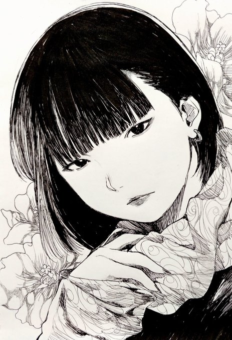 #見た人もなにか無言で白黒の何かをあげる 