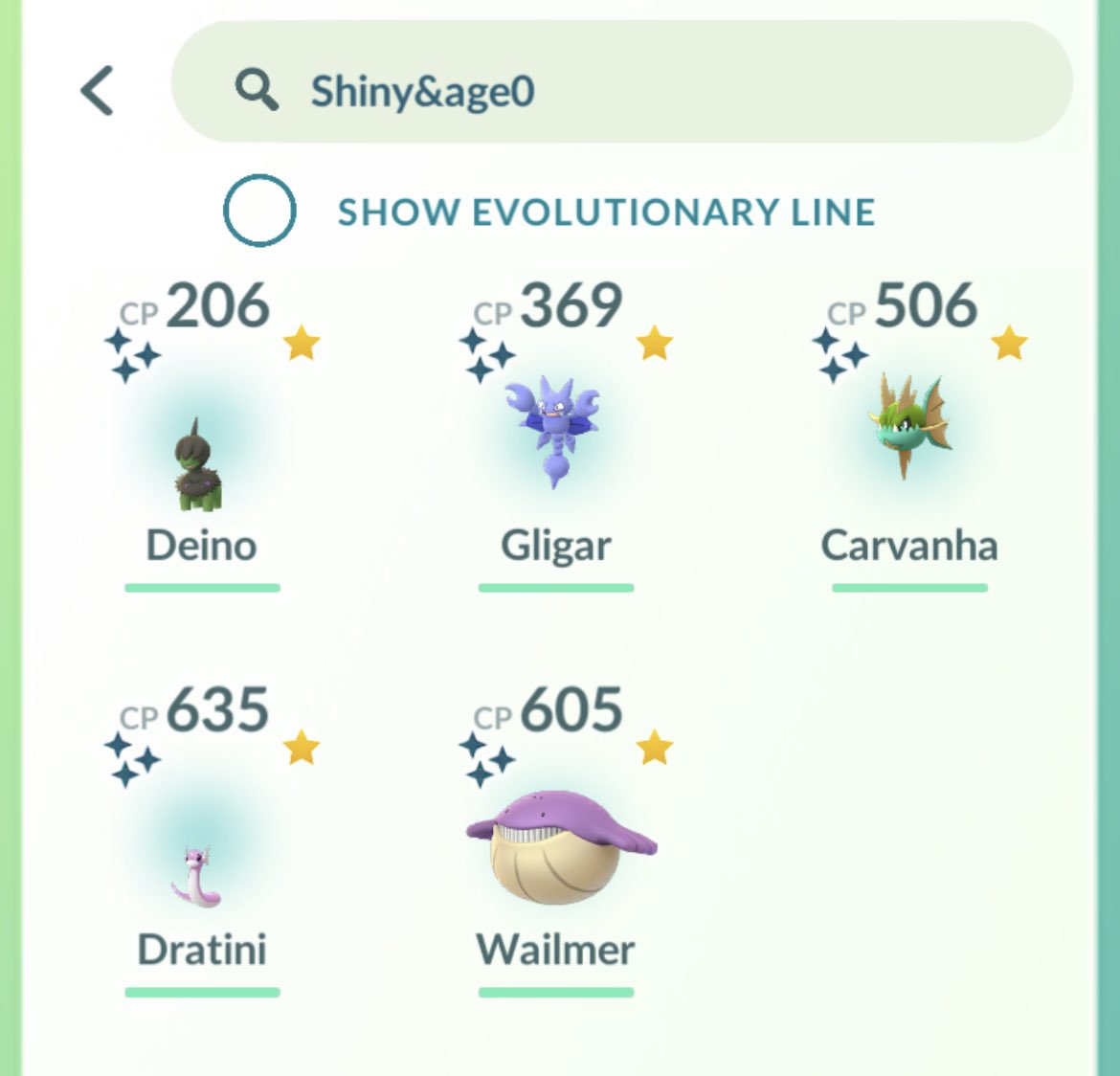 MonstaUmami's tweet photo. A pretty good day 1 I only saw 5 ✨ #shinypokemon all day but stoked to get a #shinydeino #PokemonGOFest2021 https://t.co/tcYsnj0UQy