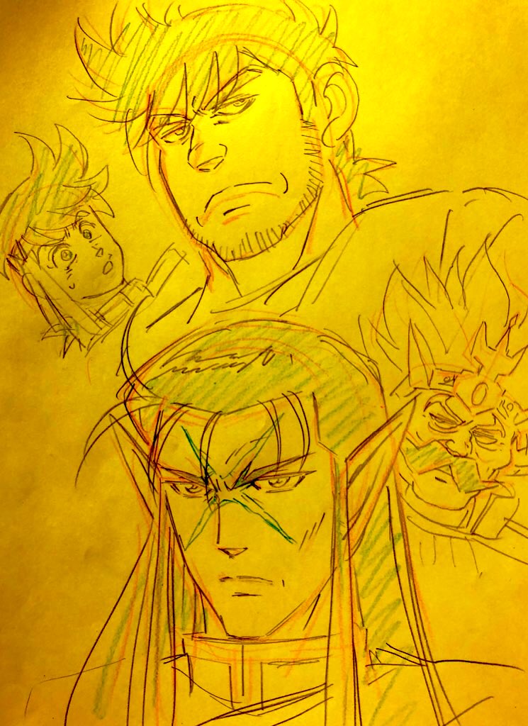 先週もアップしたが カンカンと剣を製作中おじさんとその友達おじさんと家で息子と友 横田守 Mamoru Yokotaのイラスト