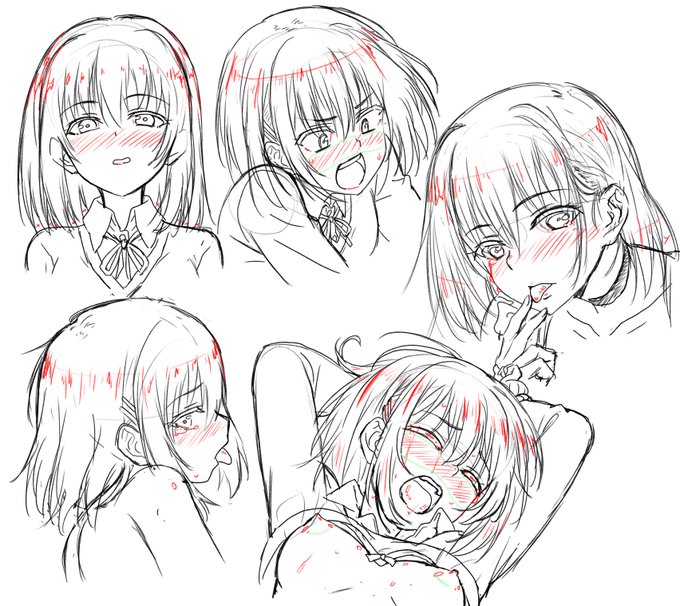 楓のアニメキャラデザ大ラフ 