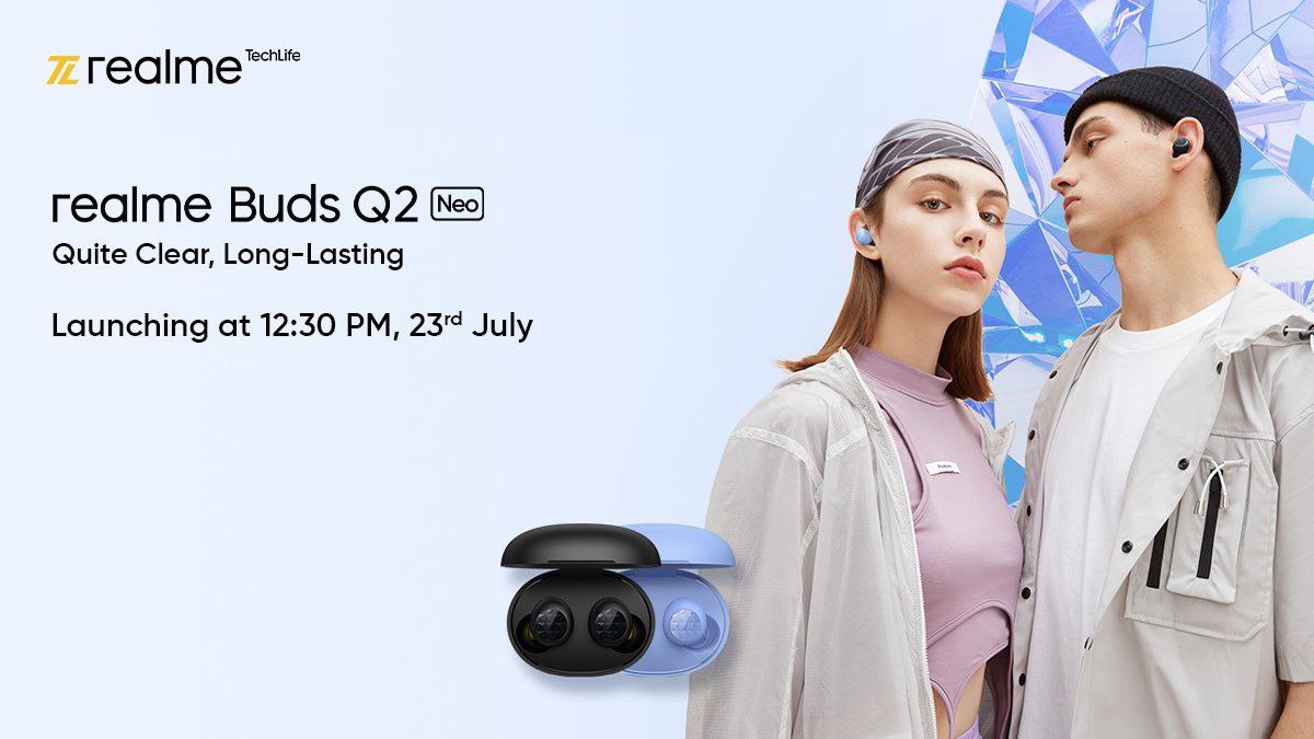 Realme Buds Q2 Neo set to launch on 23rd of July in India.

#realmebudsq2