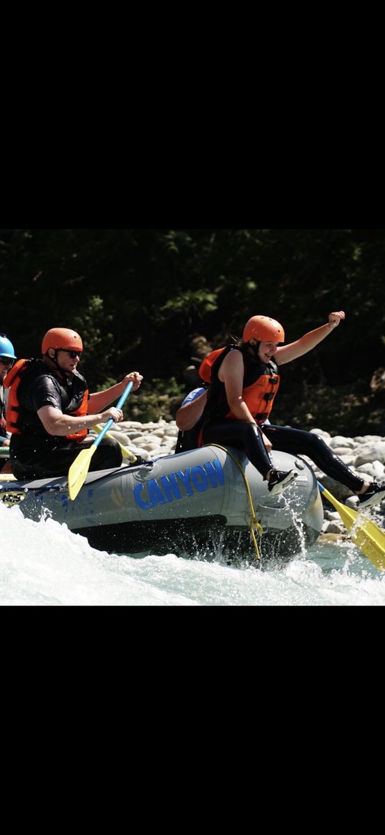 From near tears during the “what if’s” presafety meeting to this halfway down The Elk River…That smile on Emily says it all, thank you Canyon Raft Co for a full day we won’t forget #fernie 👍🏻👍🏻10 out of 10!
