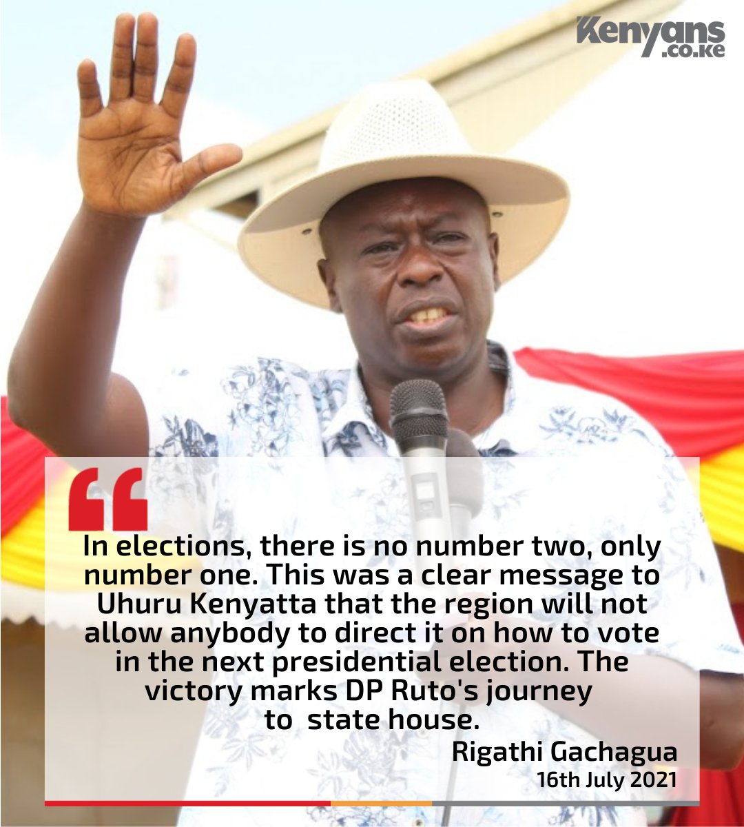 Kenyans Co Ke V Twitter In Elections There Is No Number Two Only Number One Rigathi Gachagua Https T Co Cwy2hlkegy Twitter