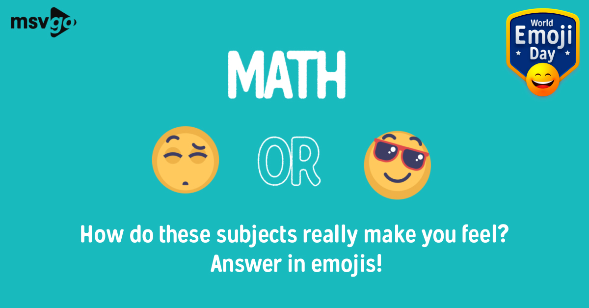 MSVgo's tweet photo. Happy, sad, exhausted, nervous... What comes to your mind when you think of Math and Science? Tell us in emojis this #WorldEmojiDay๐ #FunWithmsvgo
#TrendingNow https://t.co/LxBwF4J0OD