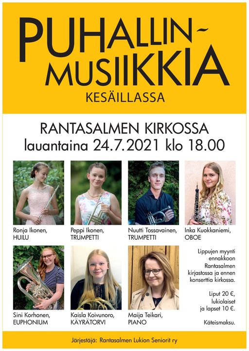 IkonenMarja's tweet photo. Nyt olisi vuorossa ihan oikean yleisökonsertin aika! Rantasalmen nuoret taiturit konsertoivat viikon päästä Rantasalmen kirkossa. Tuottokin menee hyvään tarkoitukseen eli lukiolaisten stipendeihin. Tule! #Rantasalmi #Rantasalmenkirkko #puhallinmusiikki #Rantasalmenlukionseniorit https://t.co/qzcV18T6qU
