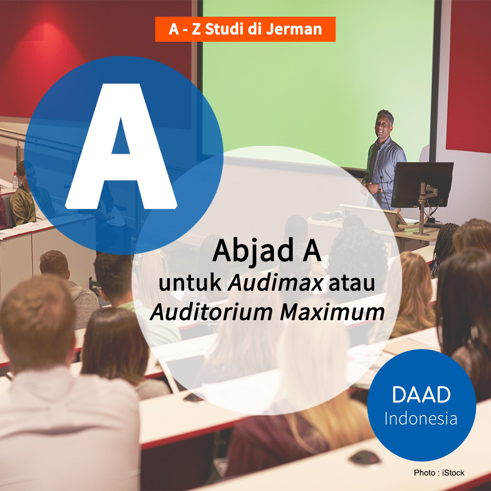 DAAD_Indonesia's tweet photo. Yuk mengenal beberapa kata dalam Bahasa Jerman yang akan sering teman-teman temui ketika #StudidiJerman dan #RisetdiJerman.
Abjad A untuk Audimax yang merupakan singkatan dari Auditorium Maximum. https://t.co/wrDDYifmtE
