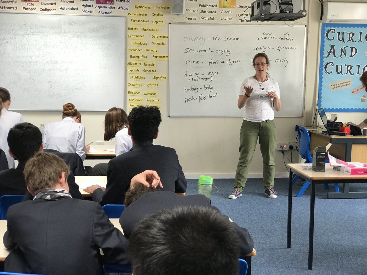 WBSEnglish's tweet photo. Had a great afternoon with @NatalieBraber as part of the Lost Words project. 30 Year 10 students learning about words which fall out of use. Student work becomes part of a tour of local libraries from January too! @NottsLibraries #westbridgford #westbridgfordschool https://t.co/DK4t3L3Lza