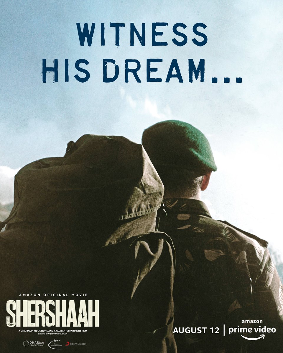 SidMalhotra's tweet photo. His dream was no different, but his story is like no other. A dream that inspired many generations including me. 
#ShershaahOnPrime releasing on 12th August!

#Shershaah @Advani_Kiara @vishnu_dir @karanjohar @apoorvamehta18 @b_shabbir @aishah333 @harrygandhi @somenmishra0 https://t.co/m1lgvOlEDU