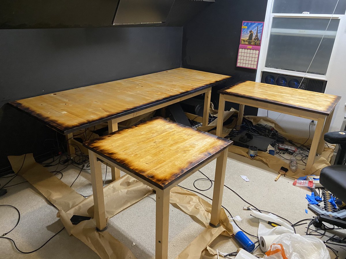 Barnacules's tweet image. That was the worst pain I’ve been in for a while and that is saying something 🤮 I won’t be able to do a 2nd coat &amp;amp; I have some fat spots where I had to rest to long &amp;amp; it setup before I could spread it but I’ll sand it tomorrow lightly if I have to or just leave it 🤷‍♂️ #DIYHell