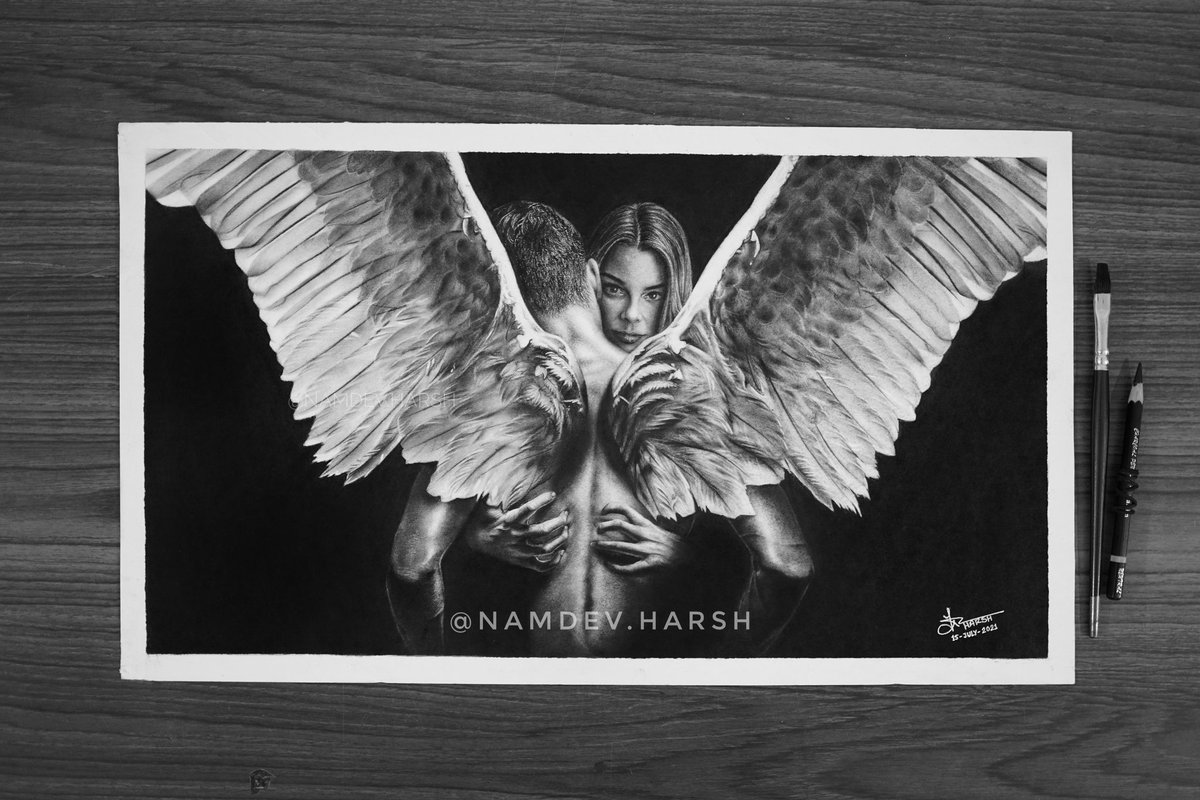 ldkaRtistHai's tweet photo. "Mr. &amp; Mrs. Morningstar"
#charcoaldrawing #Lucifer https://t.co/sIsQGqWb1f