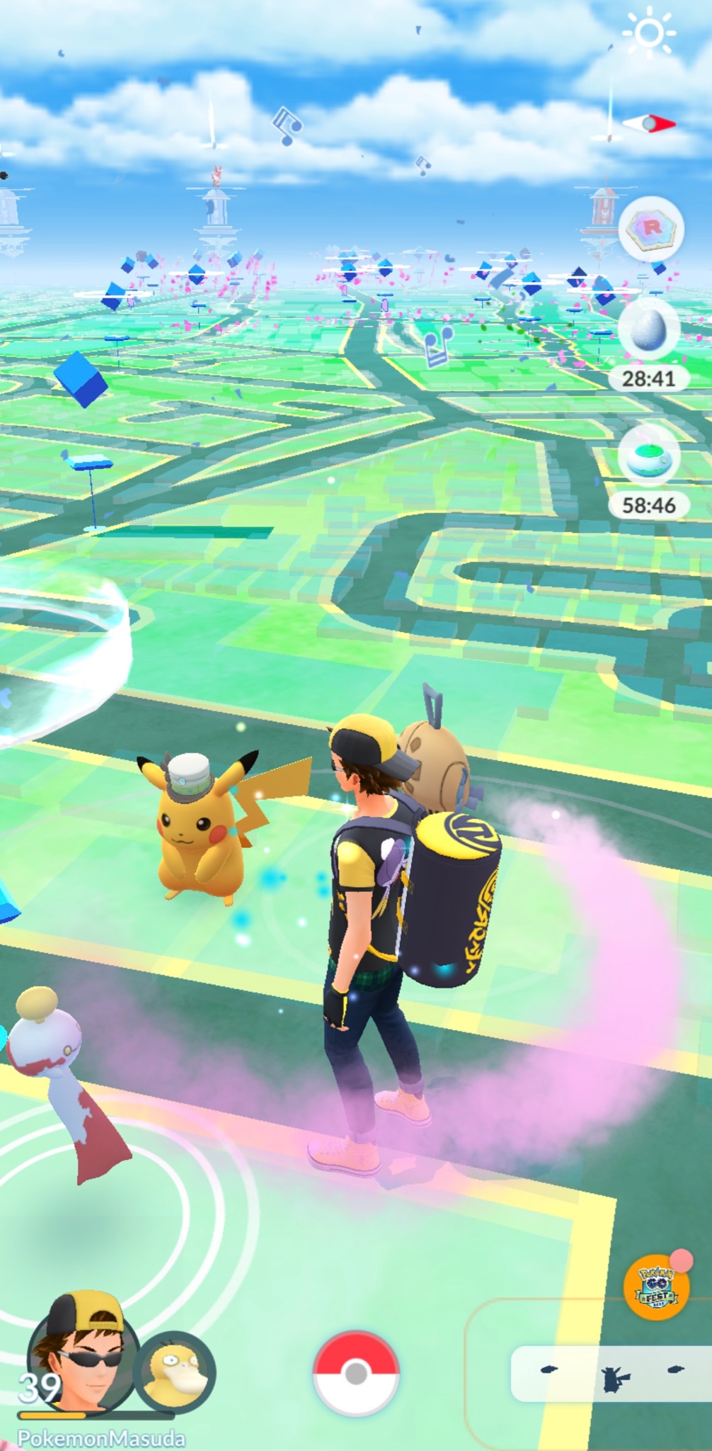 増田順一 Pokemon 今日は暑いですねー 驚く暑さ 体感温度みたら39 だそうで コロナ対策でマスクもしてるので 熱中症にならないようにこまめに水分塩分補給してくださいねー Pokemongofest21 ポケモンgo Goフェス T Co 05rbvaazyg