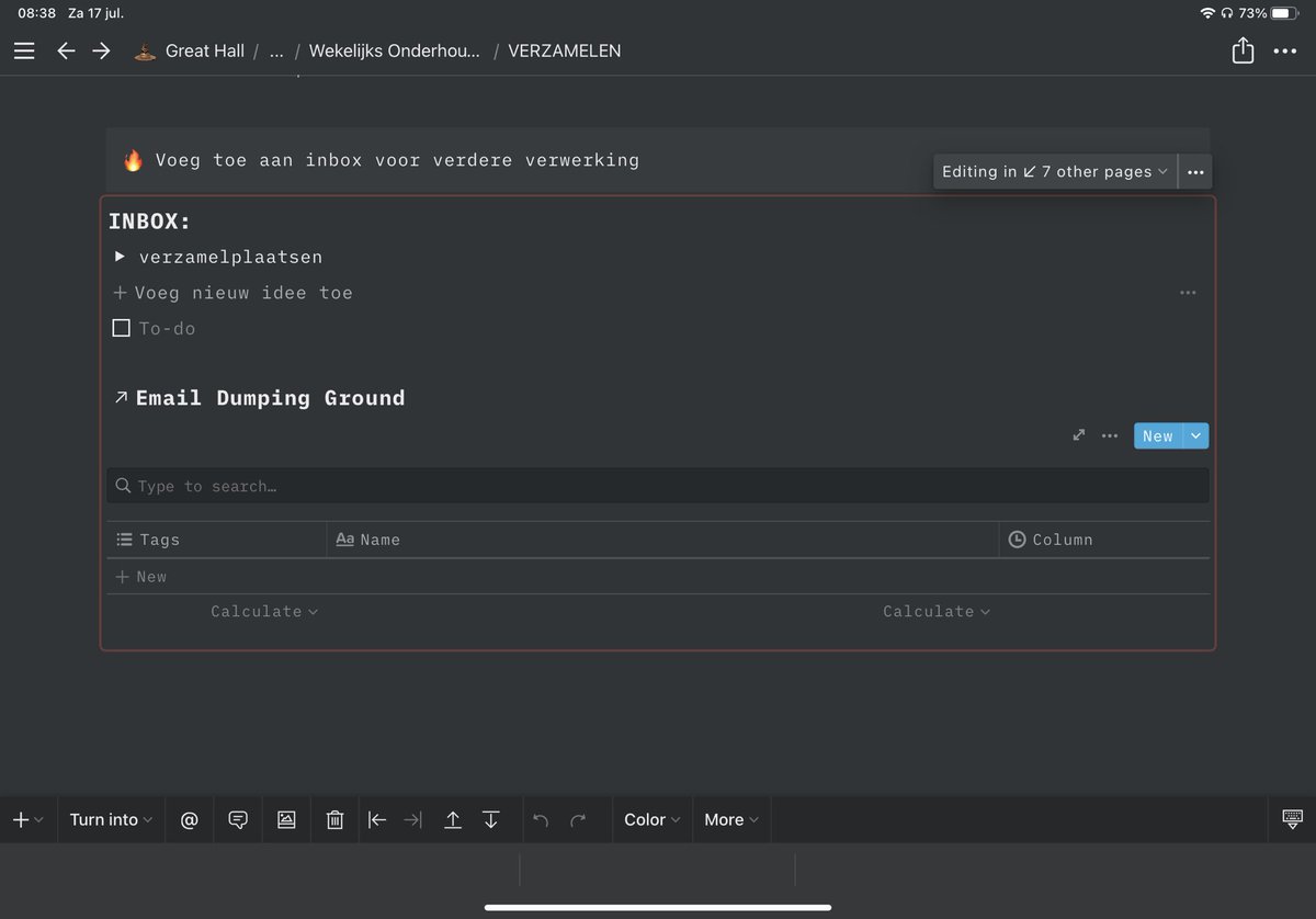 LizzyIsManaging's tweet image. I love the new feature of the synced blocks of @NotionHQ . Finally a solid solution for my @gtdtimes Inbox “problem”. And in combination of @BlockbaseDev 😍. Now all is collected into “THE ONE” inbox for further processing.