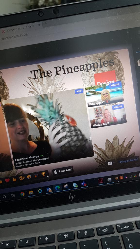 JennyFerguson21's tweet photo. Super excited to be awarded the 'Public Space' Golden Pineapple for West Gorton 'Sponge Park', with @darrellwilson73, @jamesm_bdp and @bdp_com. The pina coladas are on me! @festivalofplace #pineapples #sustainablelandscapes https://t.co/tymvJBHQhl