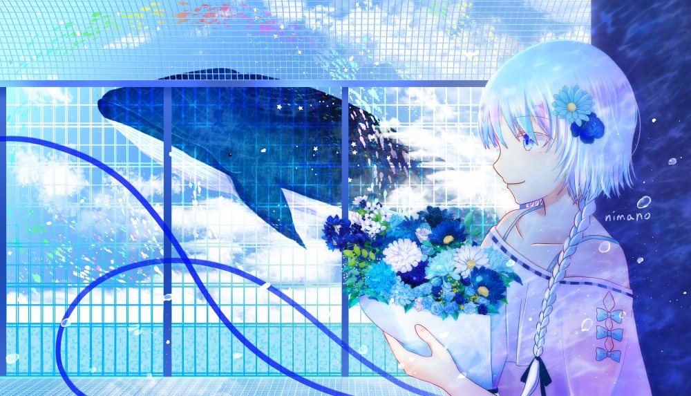 一次創作絵師拡散フェス01 青色水色時々別の色 漫画とアニメとデザインと色々 眠るnimano 青咲花星のイラスト