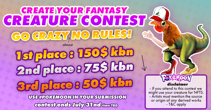 MetacosmiX's tweet photo. Dear ✨Artists and Paint Pros🖌️,
This contest is for everyone that feels creative, submit your creation to this twitter post or on the discord contest channel! https://t.co/9JBcPkXa08
(read disclaimer!)🏆💰 use #pokemoon in your submission!
#Pokemoon $MNT #BSC #DeFi #NFt #KBN https://t.co/GqNTNI9r1S