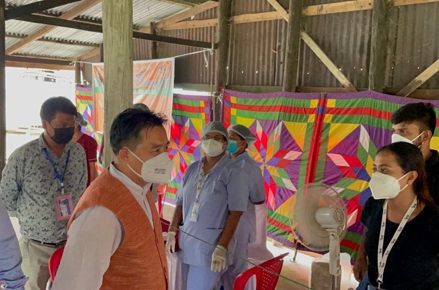 BiswajitThongam's tweet photo. Visited the Mass Vaccination Drive camp and appreciated the selfless efforts of doctors &amp; nurses.
#MassVaccinationDrive 
@blsanthosh https://t.co/vpkg15iwAL