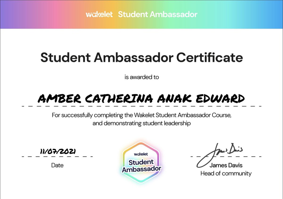 magdmuuk's tweet photo. @wakelet Proud to share the achievement of my students for Student Ambassador Program. THANK YOU @wakelet #wakeletwave #studentambassadorprogram https://t.co/mPnSBEG63Q