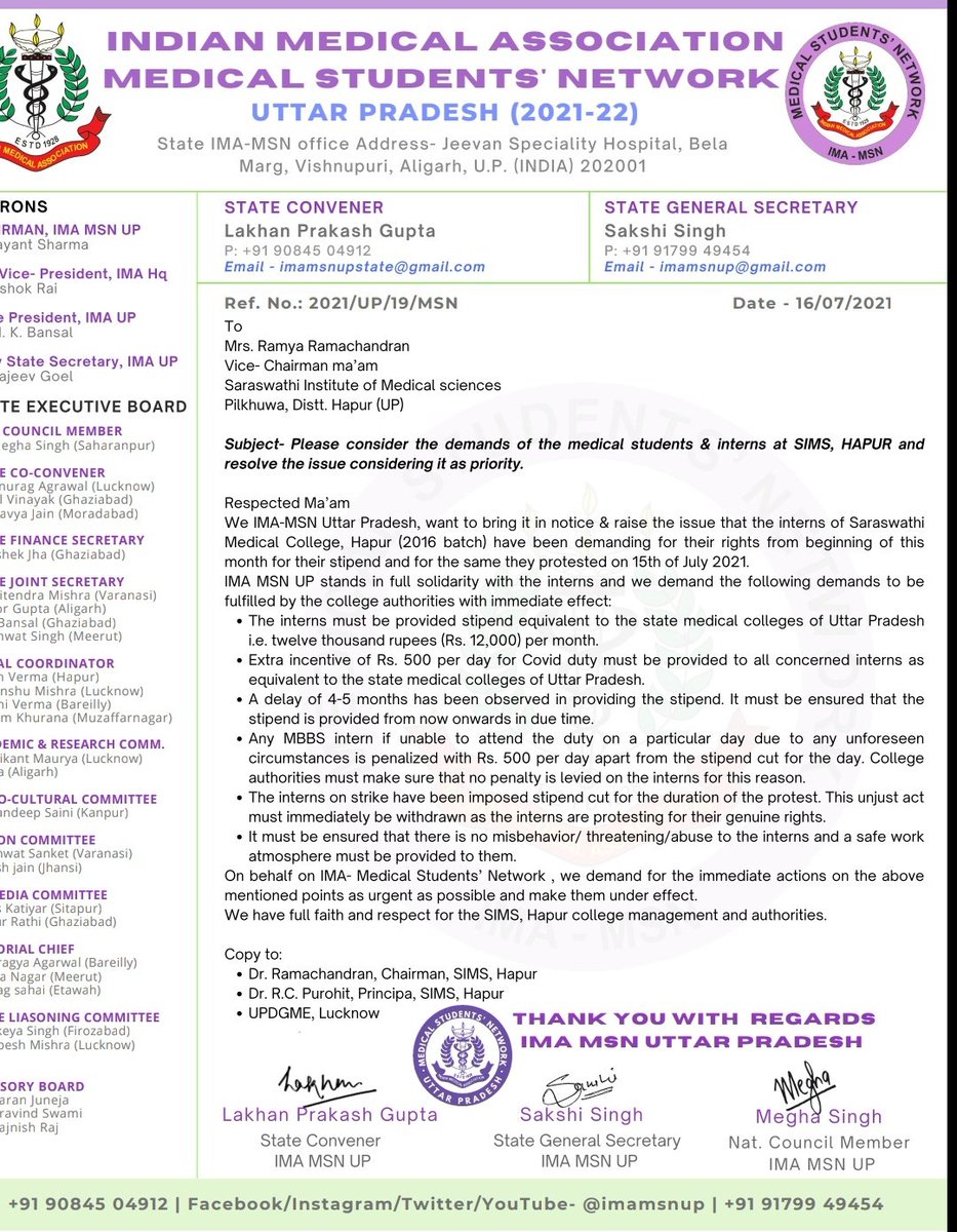 sims_ima's tweet photo. Interns of SIMS,Hapur r gettin194rs/day as stipend whch is lessr thn minimum wage!
Even after UP govt's promise of givin 12k/month which ws on banners but couldn't meet d reality.
No covid allownce hs been given
#OneStateOneStipend @myogioffice
@IMAIndiaOrg @imamsnup @MoHFW_INDIA https://t.co/s6PVQLha6o