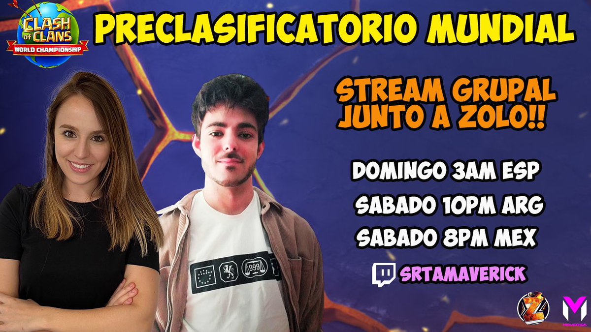 HOY 3am🇪🇸 22:00🇦🇷 20:00🇲🇽

🌏 FINALES DEL PRECLASIFICATORIO MUNDIAL DEL MES DE JULIO!!

🎙JUNTO A <a href="/ZolokOficial/">Código: ZOLOKO</a> 

🟣 STREAM GRUPAL EN TWITCH!

➡️ twitch.tv/srtamaverick

➡️ twitch.tv/zolokotrokotop

🤗 OS ESPERAMOS