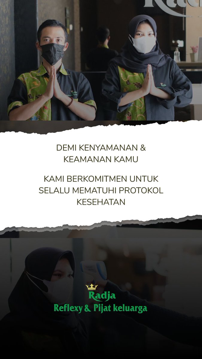 RadjaReflexy's tweet photo. Jangan lupa untuk selalu menerapkan protokol kesehatan juga di keseharian kamu ya 😊

#prokes #pijatbekasi #pijatbandung #pijatjakarta #ppkm #IndonesiaPastiBisa https://t.co/Bm2pu7mqGL