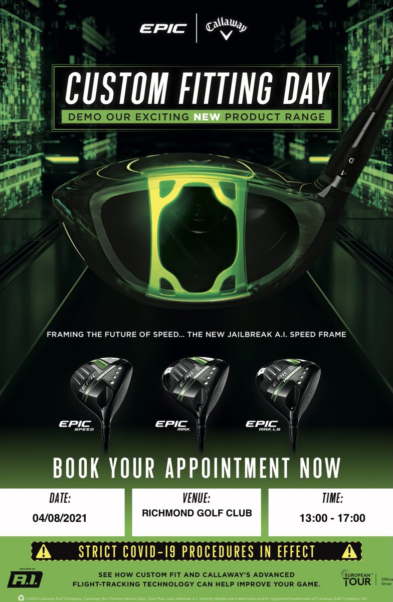 GraemeStormGolf's tweet photo. ‼️SAVE THE DATE‼️
August 4th @RichmondYorksGC @CallawayGolf Custom Fitting Day👇🏻

Wednesday August 4th 13:00pm-5pm

Booking is essential 

#CustomerExperience #fittingsession #customfit #men #ladies #juniors https://t.co/pld93YTWqt