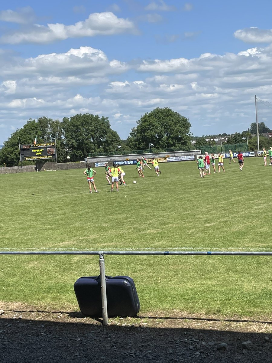 Cork ladies footballers in a roasting Seán Treacy Park.