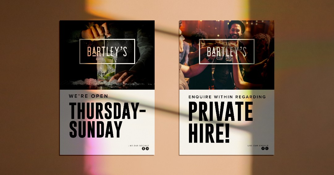 Looking for professional branding for your business? No need to look further, you have found the experts!

Here's a couple of posters we designed for Bartley's

If you would like more information on our services, please contact our studio on 01484 540224

#QBC #QBCagency #design
