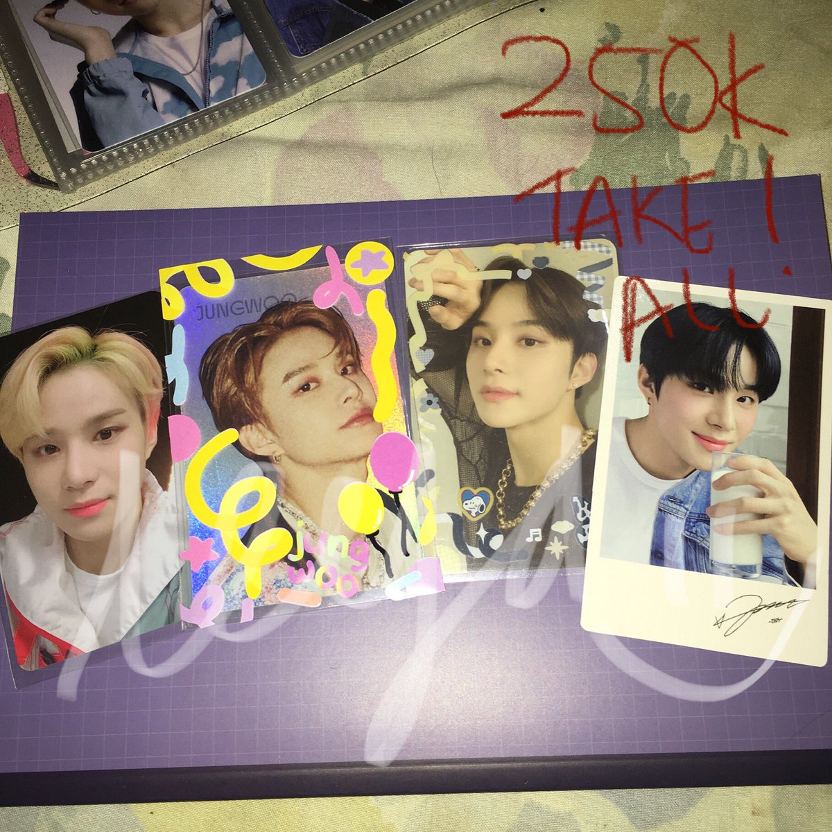 kithchenle's tweet photo. wts sell jual lfb pc photocard jungwoo ina 

- ace kit 2019 &amp; 2020 (logo)
- pola natrep
- holo pt.2 resonance 

> for proofs check ikithjungwoo on shopee!! ( my previous account check bio ) 
> kindly mention after dm ♡ 

< free cd deco >
t. shopee murah nct 127 resonance welkit https://t.co/AXKNdli7ye