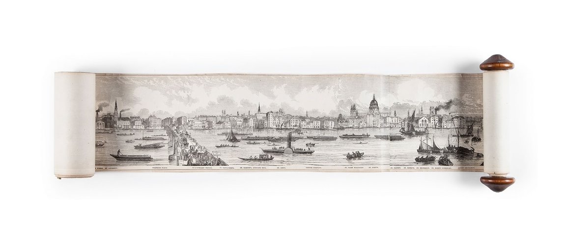 LibreriaBourlot's tweet photo. Monumentale veduta panoramica della città di Londra vista dal fiume Tamigi, di estrema rarità, che misura oltre 5 metri di lunghezza - B. Azulay 1851.

-Foto Archivio Libreria Antiquaria Bourlot-

https://t.co/ANF7dGaI3t #London #Londra #print #oldprint https://t.co/YpB8KxvUjL