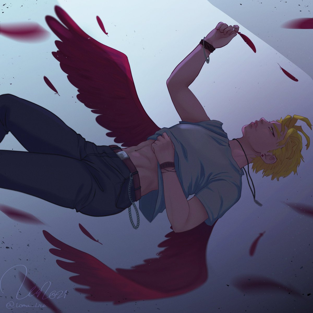 l_linside's tweet photo. cant get over how cuuute he looks in this fit 😶💗💗🏃‍♂️ had to draw him ahh 🥵💕... hope you like it 🙇‍♀️☺️.. 
#ling_dtiys #hawksfanart #BNHA #mha #fanart #bnhafanart #Hawks https://t.co/lpMS0BW8fM