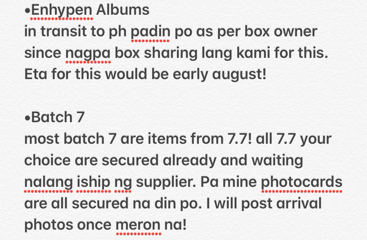 DAWNSHOP_PH's tweet photo. hi! updates for today! pls read po hehehe super sorry po sa delays and maraming salamat po sa pag intindi! davao po location namin kaya matagal po talaga since probinsya😅
#DAWN_UPDATES https://t.co/dDDDKm8zsF