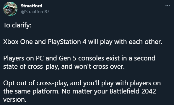 Cross-play em Battlefield 2042 não será Cross-gen