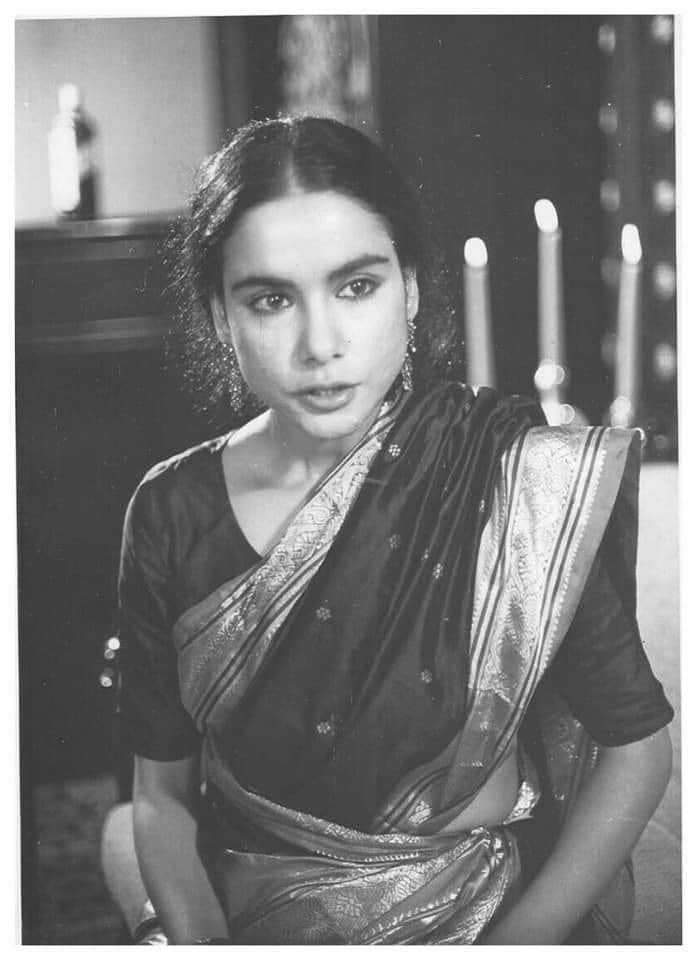 #SurekhaSikri in a still from her debut film Kissa Kursi Ka (1978).