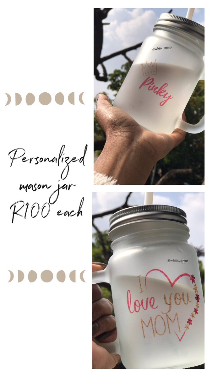 MugsWhite's tweet image. Personalized Mason Jars

R100 each 
R180 for 2 

+ Free gift wrap 
+ Free designs available 

Check out instagram.com/white_mugs/

Order on 0676102583 or wa.me/+27676102583

#Amakhosi4life #KaizerChiefs #RunningWithTumiSole
