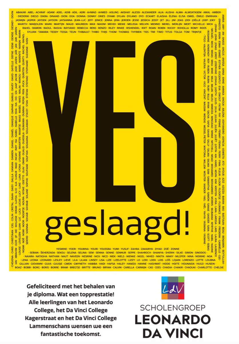 We zijn zo trots: 
100%VWO, 
92%Havo en 
90%Mavo.

Gefeliciteerd iedereen👍