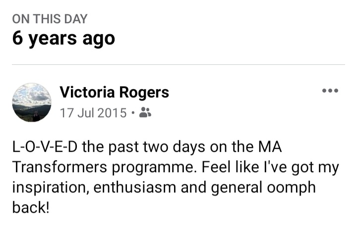 VicMRogers's tweet photo. #OTD 6 years ago. @MuseumsAssoc
Transformers programme, @turtleandturtle & @HilaryCarty helped me and my museum through a particularly awful & challenging time, helping us turn it around with creativity, persistence and confidence. (The power of CPD 'eh @TamsinRussell?!) https://t.co/vrkqEWAkxK