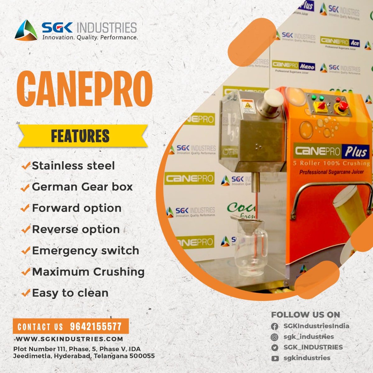 SGK_INDUSTRIES's tweet photo. *WANTED TO PURCHASE LATEST SUGARCANE JUICE MACHINE WITH IN LESS BUDGET WITH HIGH QUALITY? *

PLEASE VISIT OUR WEBSITE : https://t.co/dUbeDfhdXL
YOUTUBE CHANNEL: 
https://t.co/rLkh1adplK

CALL: +91 8125555777
#sugarcanejuice #canejuicemachine #sgkmachine #juicemachine #MadeInIndia https://t.co/3EU3kDbuqg