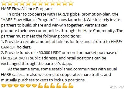 BIG NEW: 
HARE FLOW ALLIANCE PROGRAM IS COMING
#haretoken #hareflowallianceprogram 
#carrotoken #partnership