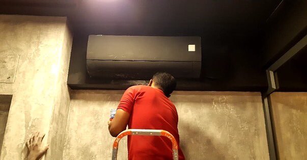 AoneConcept's tweet photo. TGS (Pvt) Limited office false beam repair work. https://t.co/azI2xfiPSz