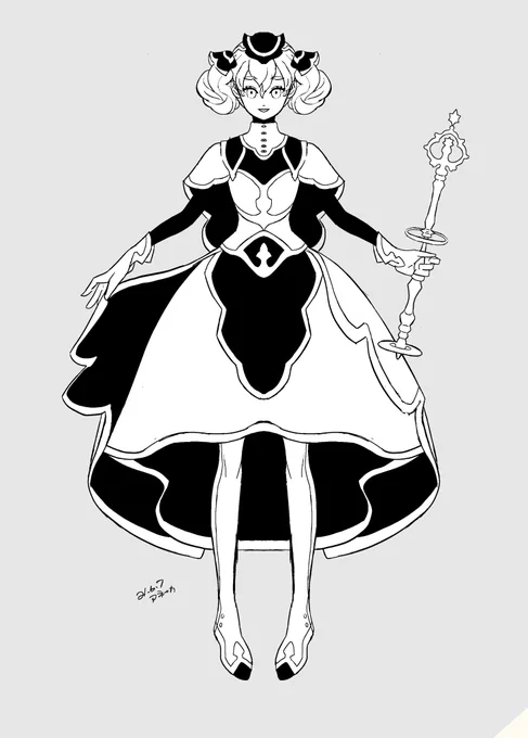 ここ最近鍵で載せていた創作絵(白黒)です 