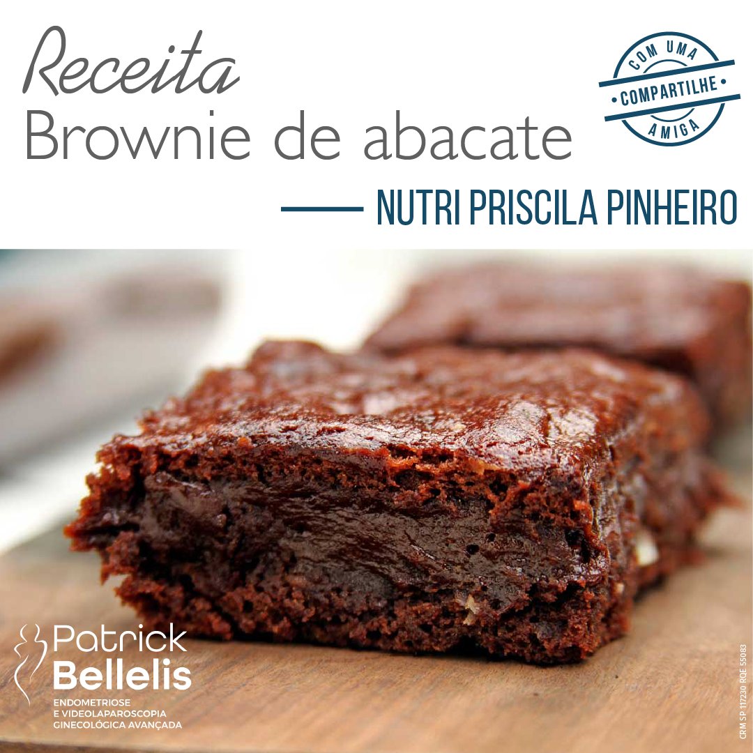 PatrickBellelis's tweet photo. Hoje vocês vão conhecer uma receita especial que a Dra. Priscila Pinheiro @comernutrir compartilhou comigo.

Veja completo no Instagram: @dr.patrickbellelis

-
#DrPatrickBellelis #PatrickBellelis
#SP #Ginecologia #saude
#receita #browniedeabacate
#receitadebrownie #brownie https://t.co/b1eGSfsBoT
