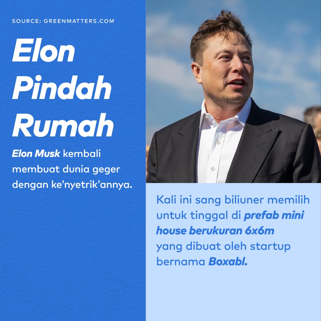 dreamers_lab's tweet photo. Tahukah kamu kalau #ElonMusk, bilyuner terkaya nomor 2 di dunia pindah dari rumah mansionnya ke rumah petak berukuran 6x6m? #RumahMini ini merupakan produk dari #startup #Boxabl yang bisa kamu coba sendiri dengan biaya sewa hanya sekitar Rp3,5juta / bulan. Tertarik coba? https://t.co/PUZ4WR9iPo