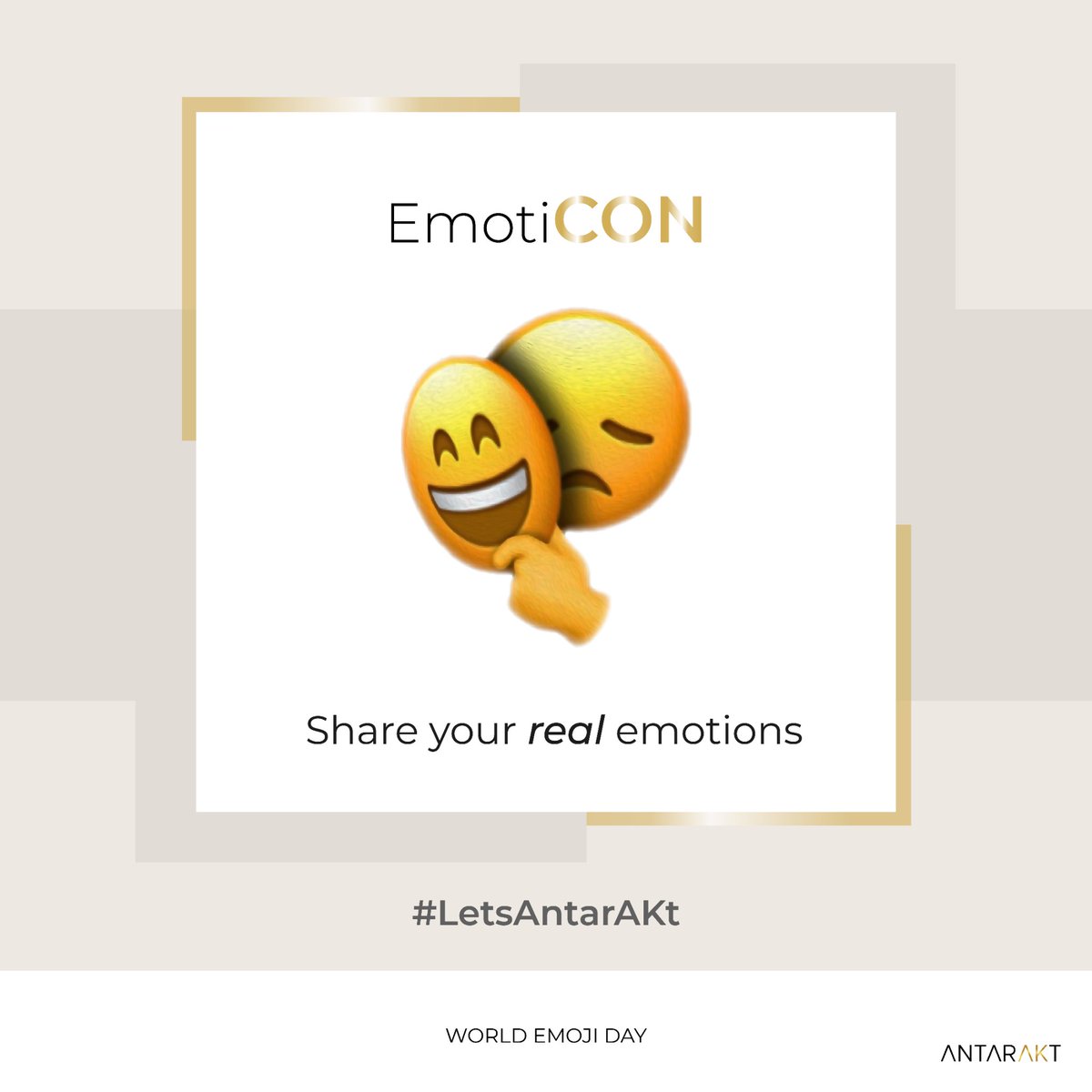 antarAKtnow's tweet photo. Don't let EmotiCON you. Share and look out for the Real Emotions.

#AntarAKt #AntarAKtForYou #LetsAntarAKt #AntarAKtCommunity #AnupamKher #BeYou #WorldEmojiDay #emojichallenge #truefeeling https://t.co/nE0LbAcHYT