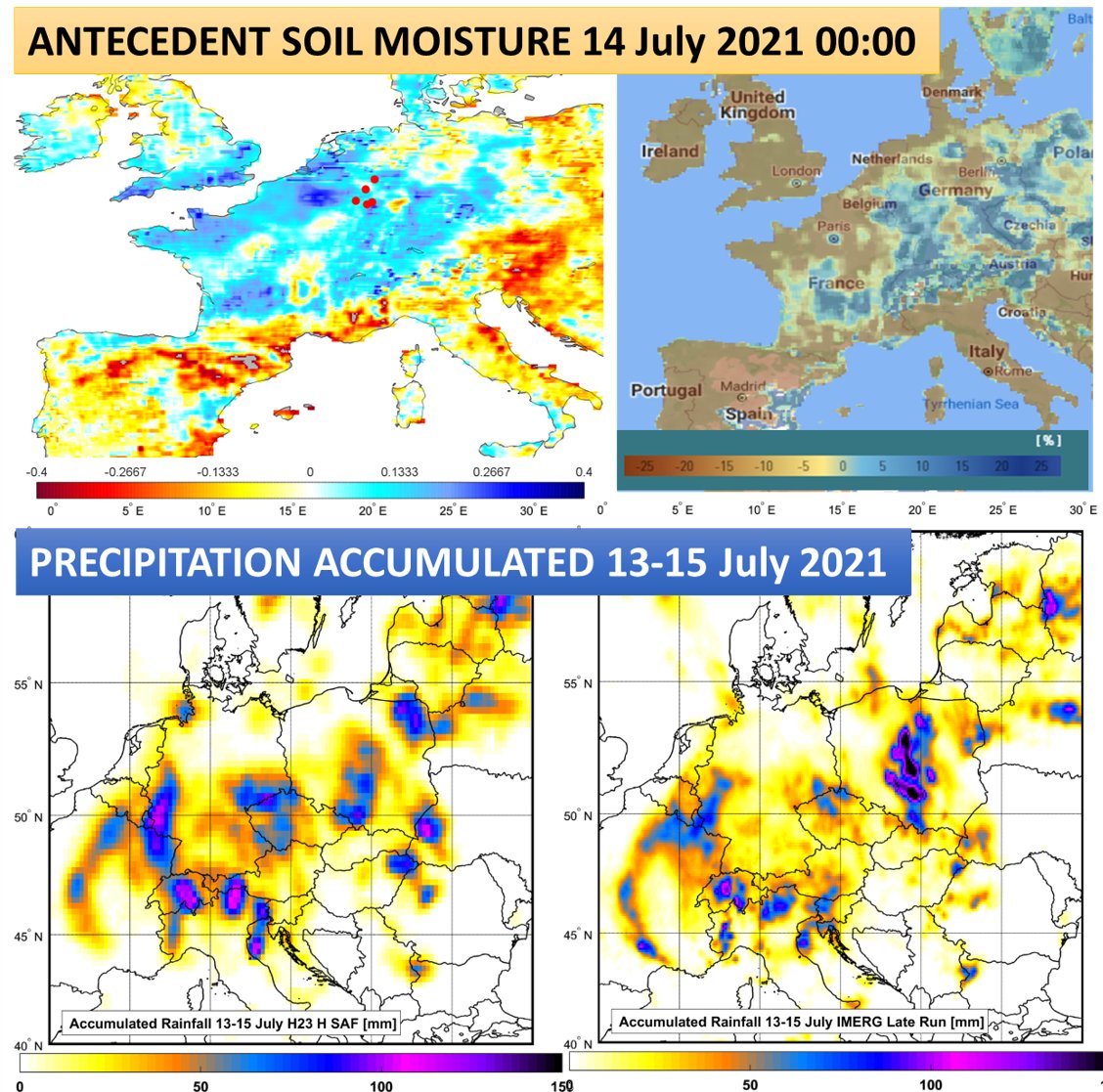 HydrologyNext's tweet photo. Catastrophic #flood in central #Europe caused by the combination of very wet antecedent soil moisture and significant precipitation (see the wet areas where floods occurred)
Analysis made with satellite only data provided by @eumetsat @NASAEarthData @CopernicusEU @HydroSAF @ECMWF https://t.co/pyMWTPucy1