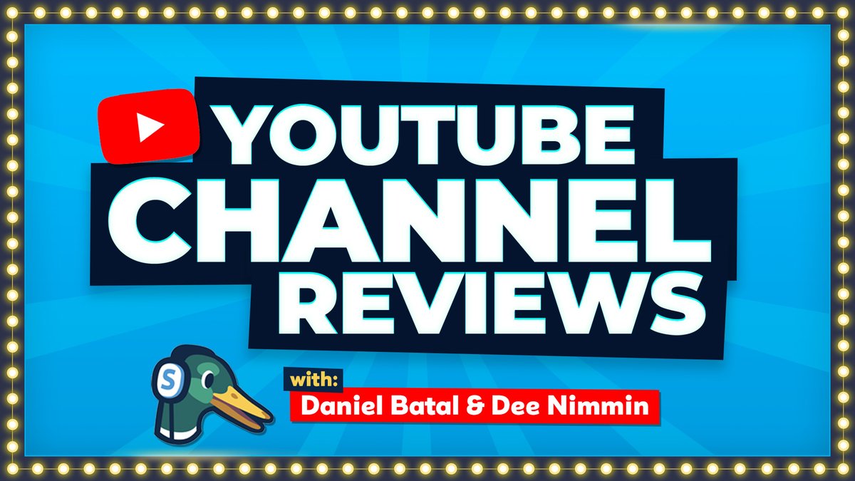 Get ready for the craziest 90 minutes of power-packed information, the all new CHANNEL REVIEWS Game Show with your hosts, <a href="/DeeNimmin/">Dee Nimmin</a> &amp; <a href="/Daniel_Batal/">Daniel Batal ▶️</a>!
Today at 7:30 am EST!
👉👉 youtu.be/jBiYol7vs_Y 👈👈

Only on the <a href="/streamyardapp/">StreamYard #TheYard</a> YT channel!