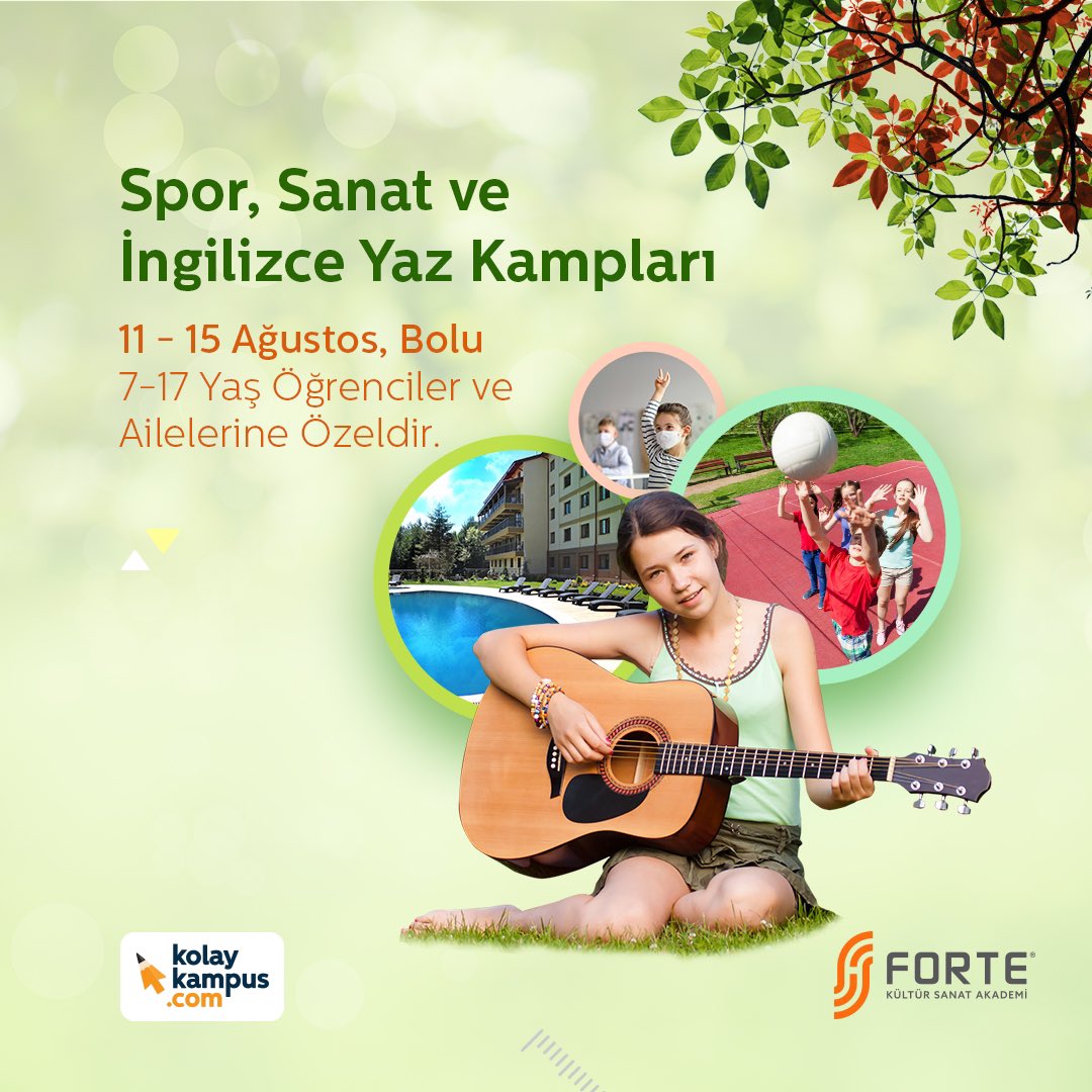 kolaykampus's tweet photo. Tatil zamanlarınızı eğlenerek geçirmekle kalmayıp, kendinizi geliştireceğiniz ve yeteneklerinizi keşfedeceğiniz kültür sanat, spor ve İngilizce yaz kampları Kolay Kampüs’te. Yerinizi ayırtmak için hemen https://t.co/lA0LE5hexx'a tıklayın!

#yazkampı #bolukampı #öğrencikampı https://t.co/gHT9L22fRT
