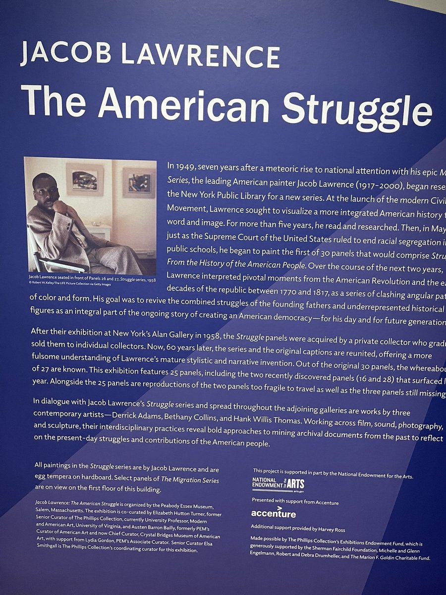 MartinWRodgers's tweet photo. Do NOT miss this exhibit.

Recently, my wife &amp; I saw the inspiring &amp; provocative narrative-paintings of Jacob Lawrence “Migration” &amp; “American Struggle”

@Accenture is honored to sponsor the latter exhibit at the treasured @PhillipsMuseum 

https://t.co/ZqESUFpfqD
@dkosinski53 https://t.co/XNOEQ7DPmd