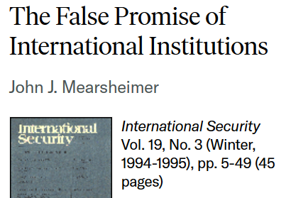 the false promise of international institutions