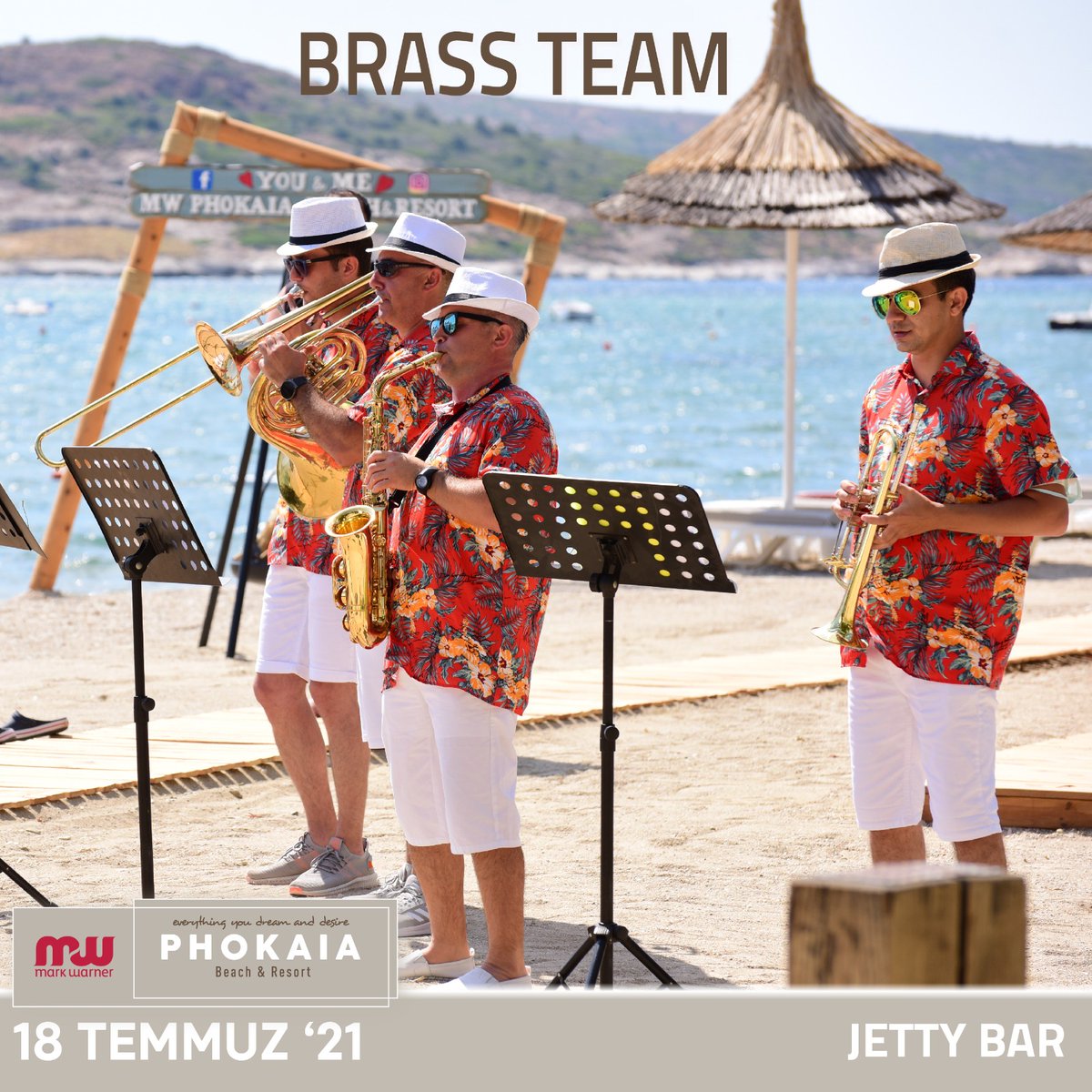 mwphokaiaresort's tweet photo. MW Phokaia Beach &amp; Resort’te bayram!
18.07.2021 Jetty Bar - Brass Team
~
Feast at MW Phokaia Beach &amp; Resort!
18.07.2021 Jetty Bar - Brass Team
~
#mwphokaia #MarkWarnerHolidays #Izmir #Foca #Hotel #Beach #Sunset #Phokaia #Turkey #mavibayrak #safetourism #güvenliturizm #tripadvisor https://t.co/duGu1Af6AI